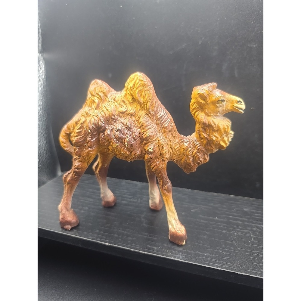 Vintage Hand Painted Nativity Figurine Italy Camel Composite Replacement